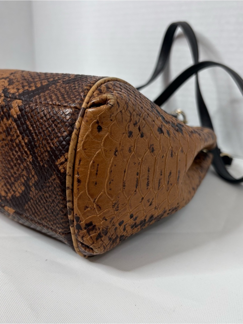 Coach Minetta Satchel in Python Embossed Leather w/ Crossbody Strap EUC - Picture 10 of 16